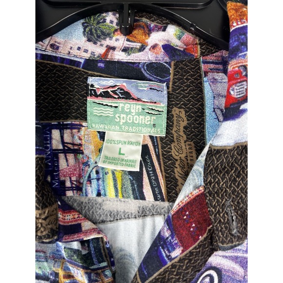 Reyn Spooner Shirt Mens Large Ford Motor Company 100 Years Cars Hawaiian‎ USA - Picture 3 of 8